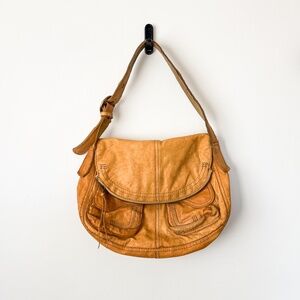 Awesome Vintage 90's Lucky Italian Leather BoHo Purse Shoulder Bag